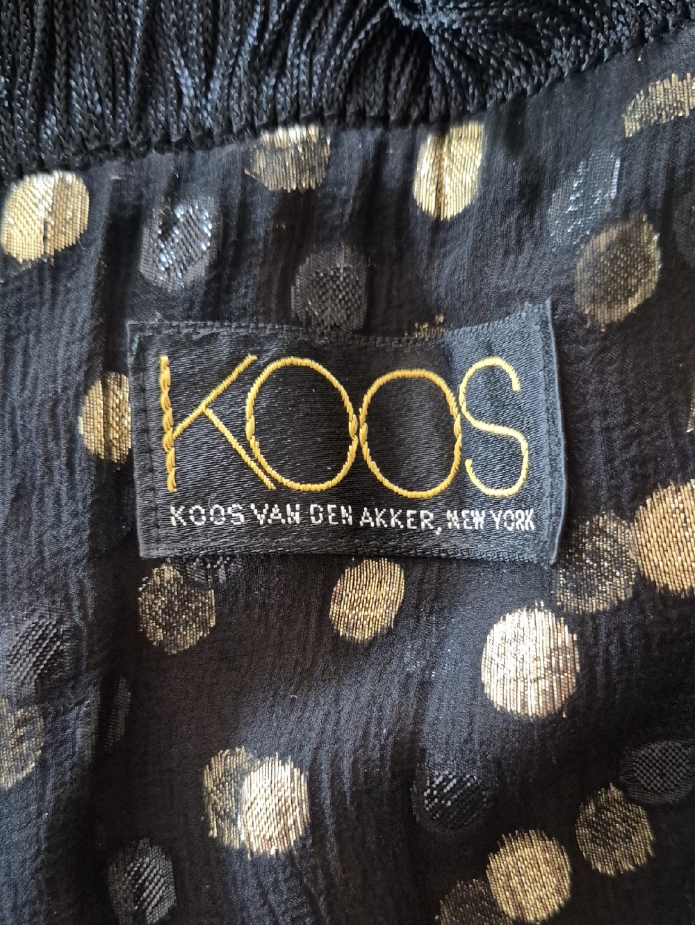 Black & Gold Polka Dot Scarf Wrap